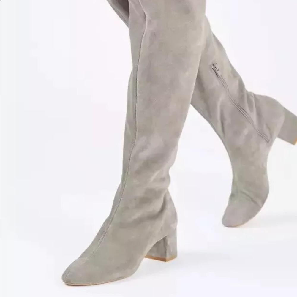 Topshop | caramel suede over the knee boots 37 - Picture 8 of 8